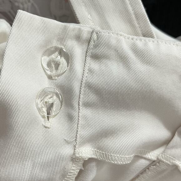 Reformation Avalon Pleated Paper Bag Pants Size 0 White High Waist Tie Ankle‎ - Picture 9 of 9